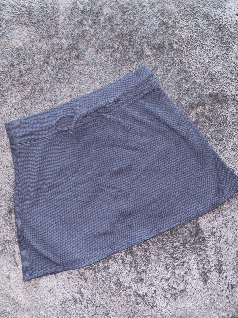 Hollister Ribbed Drawstring Mini Skirt - Blue